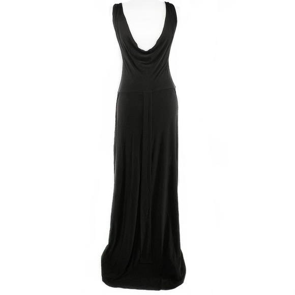 NEW Missguided Black Scoop Plunge Open Side Racerback Maxi Dress 6 - Picture 1 of 3